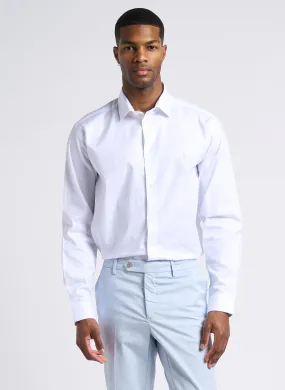 AU PRINTEMPS PARIS LAAVE - Camisa recta de algodón con cuello clásico en blanco