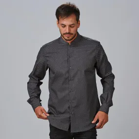 Camisa de hombre con cuello mao y mangas largas, tejido popelín SLIM FIT LEONE UNIFORMES GARY'S 299300