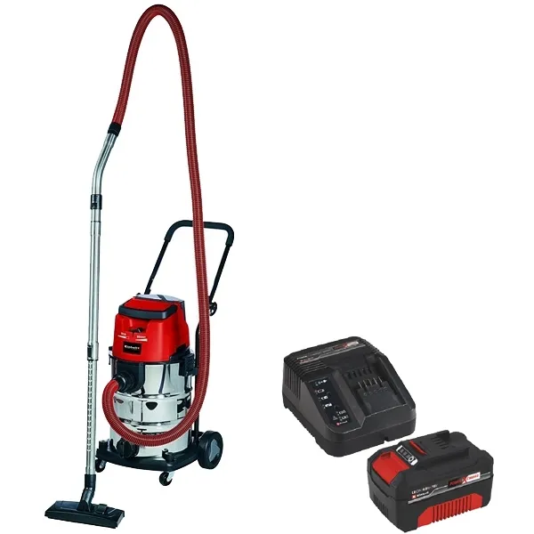Einhell - TE-VC 36/30 Li S PXC - aspiradora sin baterías y cargadores, Li-Ion, 18 V, - ah, 150 mbar + Einhell - PXC Starter Kit 