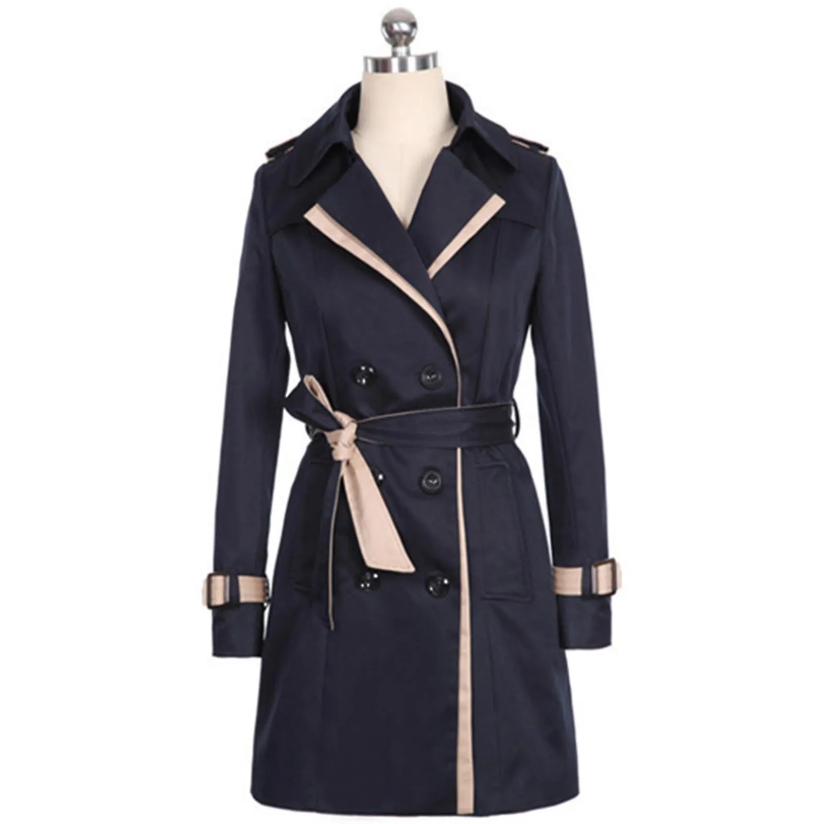Gabardina casual para mujeres Moda de otoño e invierno Abrigo a prueba de viento para mujeres Bola de fiesta diaria formal