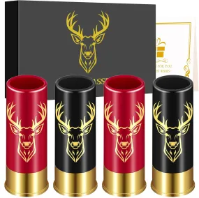 Juego de 4 Vasos de Chupito de Cabeza de Ciervo con Caja de Regalo para Hombres y Mujeres  Regalos de Cumpleaños  Regalos de Caz