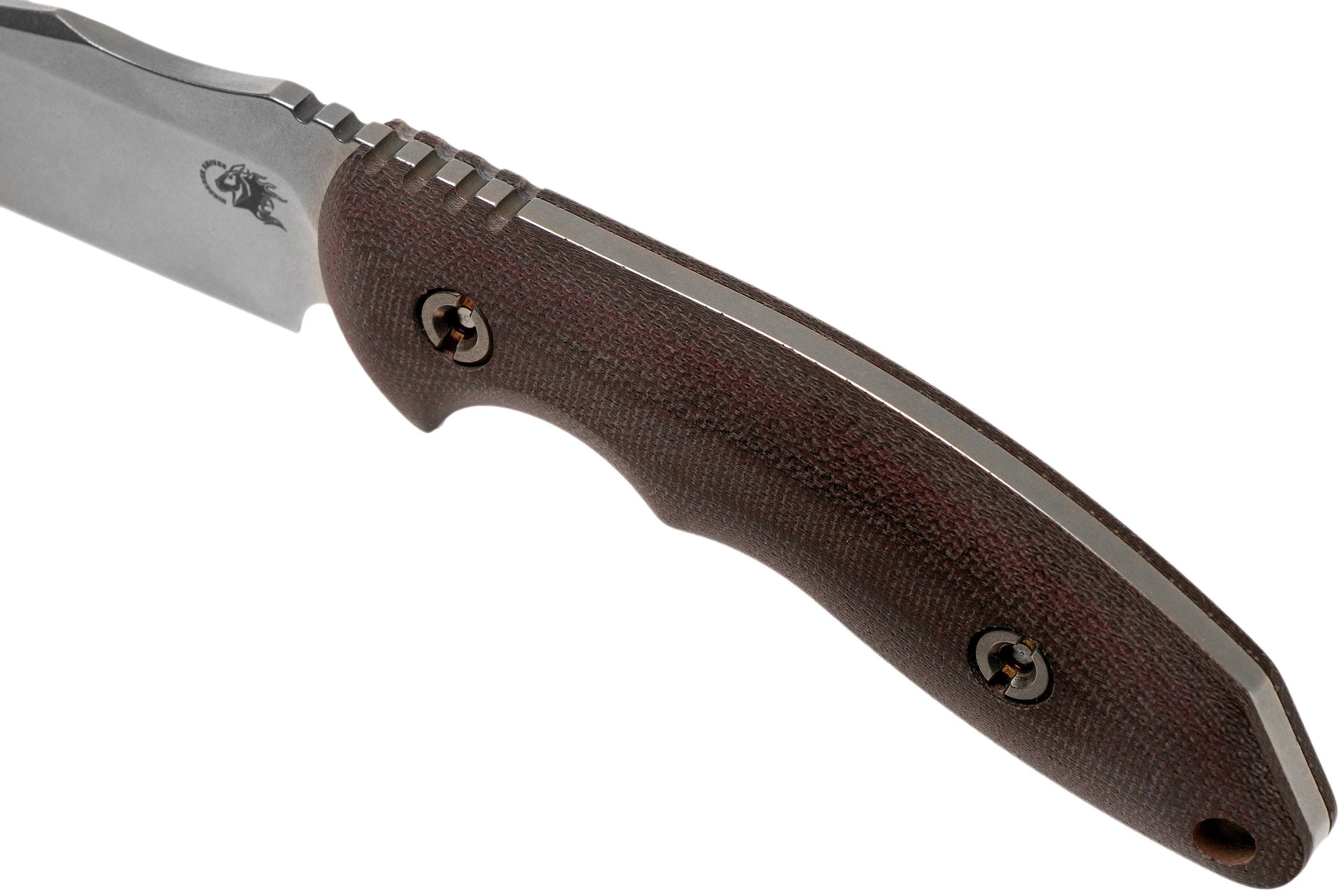 Rick Hinderer The Emmett, CPM 20CV, Burgundy Micarta cuchillo de caza