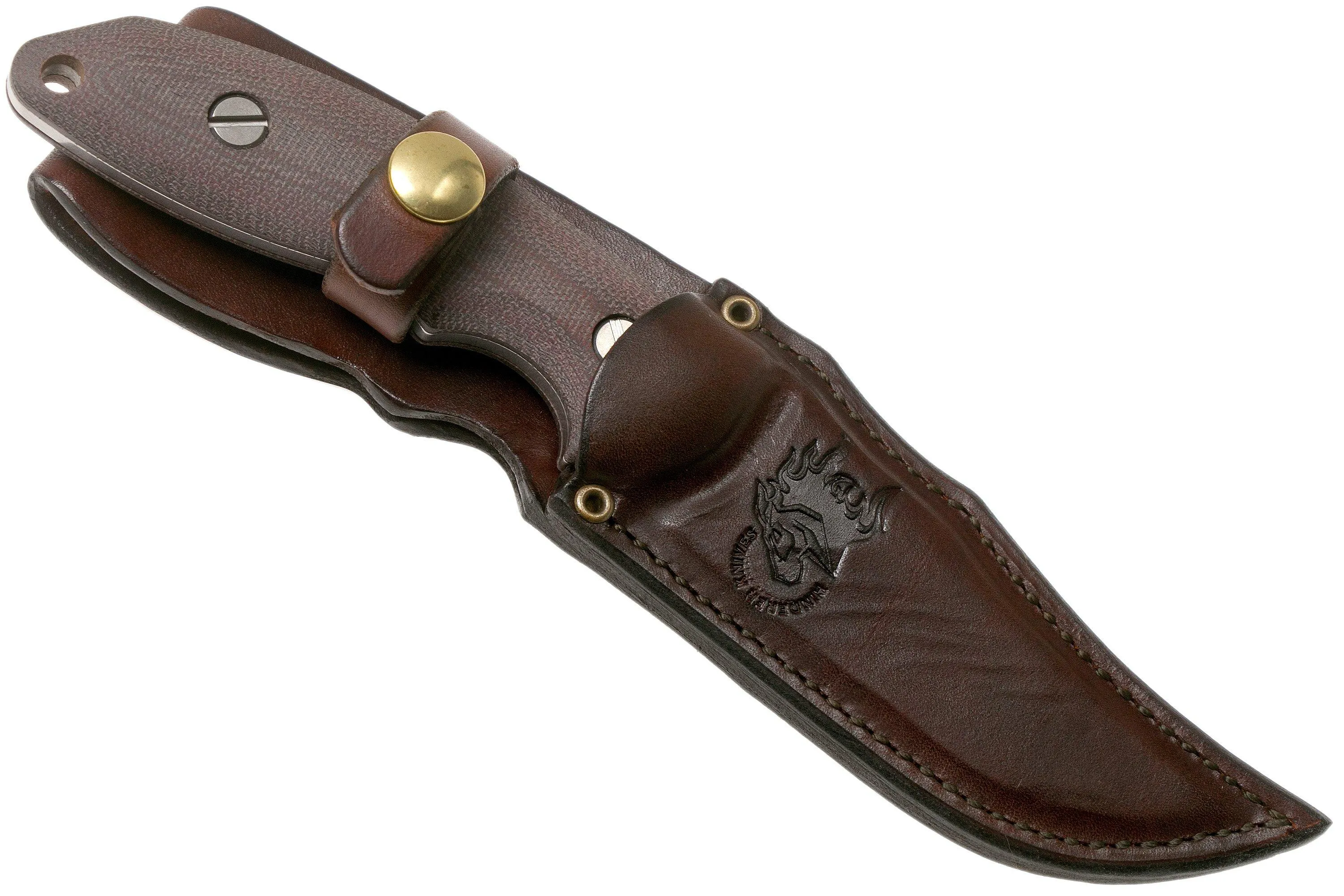 Rick Hinderer The Emmett, CPM 20CV, Burgundy Micarta cuchillo de caza