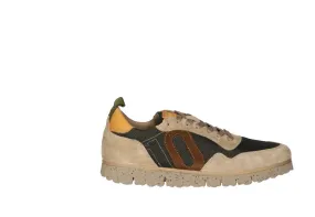 Sneaker Nobuck/nylon Taupe/kaki Pieza Talon Mostaza