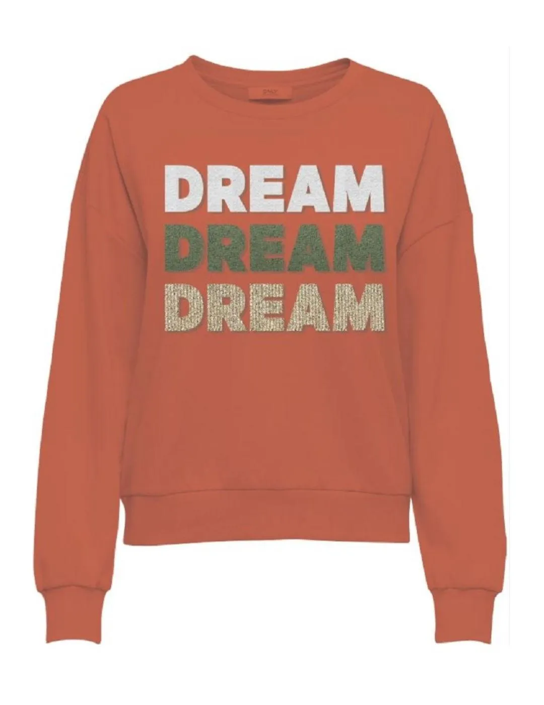 Sudadera Only Clotilde naranja sin capucha para mujer