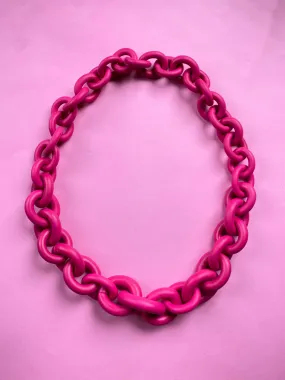 VIRGINIA DEMARIA Collar Eslabón Largo Fucsia
