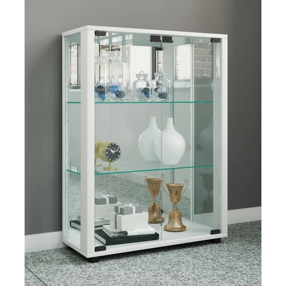 Vitrina vertical Sintalo con espejo, blanco